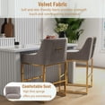 thumbnail image 2 of SEYNAR Mid-Century Modern Velvet Low-Back Bar Stools with Metal Frame, Set of 2（Gray）, 2 of 12
