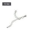 thumbnail image 3 of Unique Bargains 10Sets 4mm Leather Cord End Caps with Lobster Clasps & Extender Chain for DIY, Rhodium Tone, 3 of 7