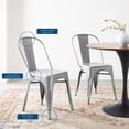 thumbnail image 4 of Modway Promenade Bistro Dining Side Chair Set of 2 in Silver, 4 of 11