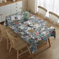 thumbnail image 2 of Bulldog Dog and Flower Florals Rectangle Tablecloth 60"x84",Waterproof Polyester Rectangle Table Cloth, Wipeable Spillproof Polyester Tablecloth for Dining, Camping, Indoor and Outdoor, 2 of 5