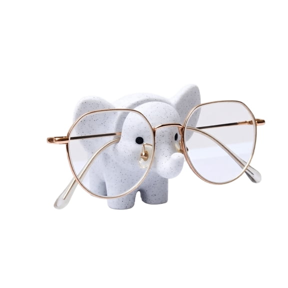 Glasses Holder for Desk, Cute Elephant Eyeglass Holder Stand, Marble Textured Desk Decor for Women, Home Office Decoration Gift One Size