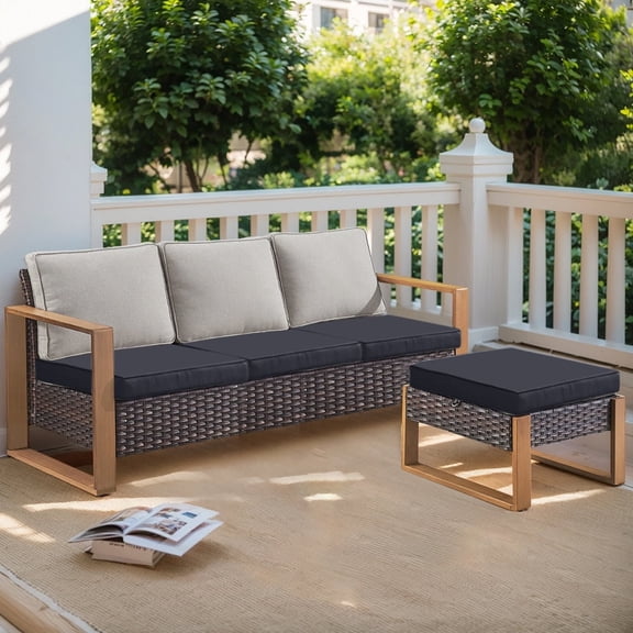 FKS LIFE Outdoor Seat Cushion Set, 20" x 20" x 4" Patio Furniture Chair Cushions Replacement for Sofa Couch 1 Set