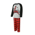 thumbnail image 4 of Matching Family Christmas Pajamas, Long Sleeve Letter Elk Raglan Tops + Plaid Pants Set Family Matching Pajamas Set, 4 of 10