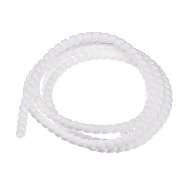 Uxcell tubo espiral flexible de 10mmx12mm para gestión de cables, longitud de 2 metros, blanco