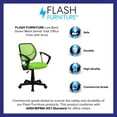 thumbnail image 4 of Flash Furniture Neri Low Back Green Mesh Swivel Task Office Chair with Arms, 4 of 12
