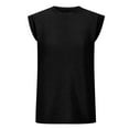 thumbnail image 4 of Women's Round Neck Blouse Comfy Casual Shirts Vintage Summer Clothes for Teen Girls Y2K Tops Dressy Casual Short Sleeve Tunic Tops for Lady Loose Fit Flowy Fashion 2024 Solid Color Black T Shirts S, 4 of 6