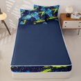thumbnail image 4 of Erosebridal Graffiti Dirt Bike Pattern Zipper Full Size Comforter Sets with Fitted Sheet and 2 Pillowcases,Paint Splash Print Zipper Bedding Set,Navy Blue Cyan,Navy Blue Reversible, 4 of 6