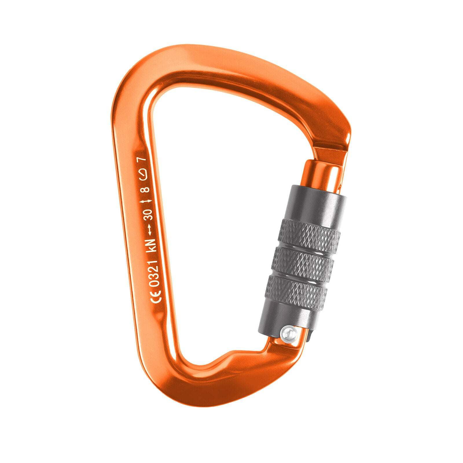 Self D-shape 30KN Aluminum Auto Twist Climbing Locking Carabiner Clip Hook 
