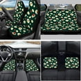 thumbnail image 2 of Yuyamidu Daisy Car Seat Cover Set of 15 Ladybug Car Carpet Mats Steering Wheel Cover Seatbelt Cushion Pad Gear Shift Knob Cover Set Cup Holder, Green, 2 of 6