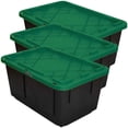 thumbnail image 1 of Caja de Almacenamiento BoxUpGreen 3Pzas 102 Lt 77x52x38cm Apilable Polietileno Color Negro/Verde., 1 of 1