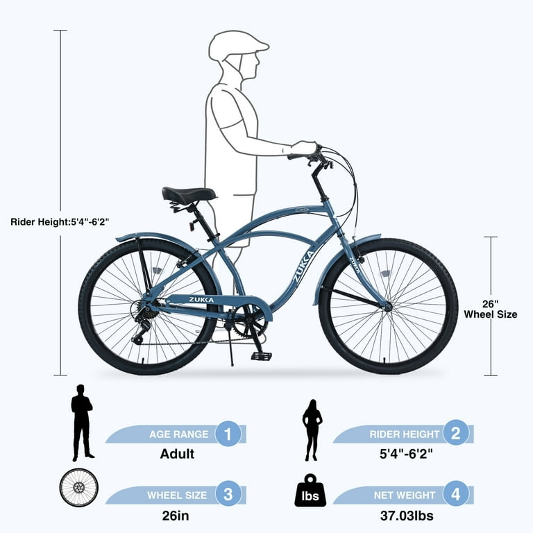 Women's cruiser bike size chart hotsell