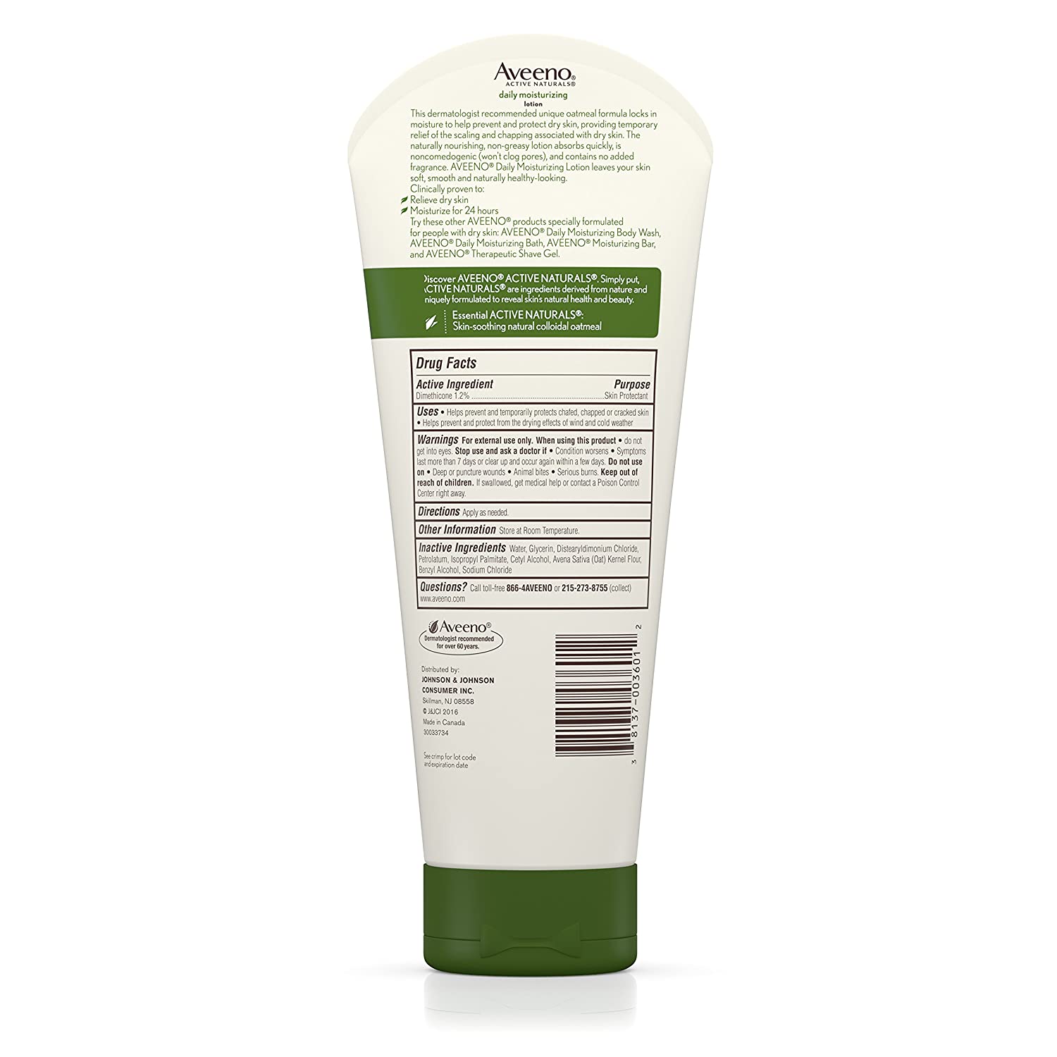 Aveeno Daily Moisturizing Lotion With Oat For Dry Skin, 2.5 oz, 2-Pack - image 3 of 3
