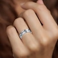 thumbnail image 4 of CILENON Engagement Rings Fashion Trend Ring Stainless Steel Diamond Encrusted Lovers Steel Zircon Ring Alloy Women Men Exquisite Ring Fashion Jewelry Gift Rings for Friends Girls Boys (Silver,8), 4 of 4