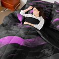 thumbnail image 4 of jejeloiu Vintage Graffiti Geometric 7-Piece Bedding Comforter Set,Pink Black King Bedding Sets For Adult Reversible, 4 of 8