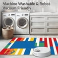thumbnail image 5 of ODIKA 4'x6' Machine Washable Non-Slip Area Rug, Geometric Blue High Traffic Rug, Blue, 1051589, 5 of 5