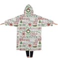 thumbnail image 2 of Oversized Wearable Blanket Hoodie,Multicolor Christmas Word Pattern Sherpa Blanket Hoodie with Super Pockets,Super Warm Fuzzy Pullover for Women & Men, 2 of 6