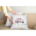 thumbnail image 3 of Ambesonne Love Throw Pillow Cover 2 Pack, Just Married Cartoon Car, 18", Pink White, 3 of 6