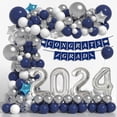 thumbnail image 1 of high qualityGraduation Decorations Class of 2024, Navy Blue & Silver Graduation Party Decor, Balloon Arch Garland Kit Silver Confetti Balloons Congrat, 1 of 5