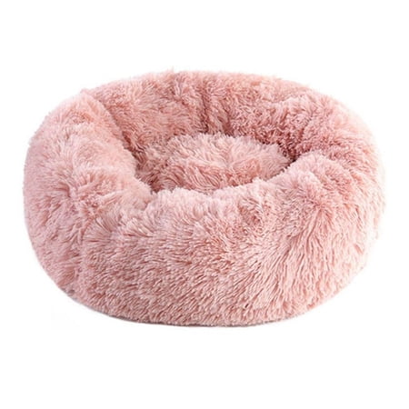 Donut Dog Bed - Premium Comfort for Anxiety Relief, 15.6 Inch Anti-Slip Round Fluffy Plush Faux Fur Cat Bed, Calming Design with -Plush Support,Fits up to 5.5 lbs Pets,Machine Washable