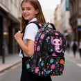 thumbnail image 6 of FKELYI 17 Inch School Bookbag for Kids Backpack Spacious Schoolbag for Elementary Student Hippie Flower Axolotl Print Casual Daypack with Multi-Pockets Travel Knapsack, 6 of 7