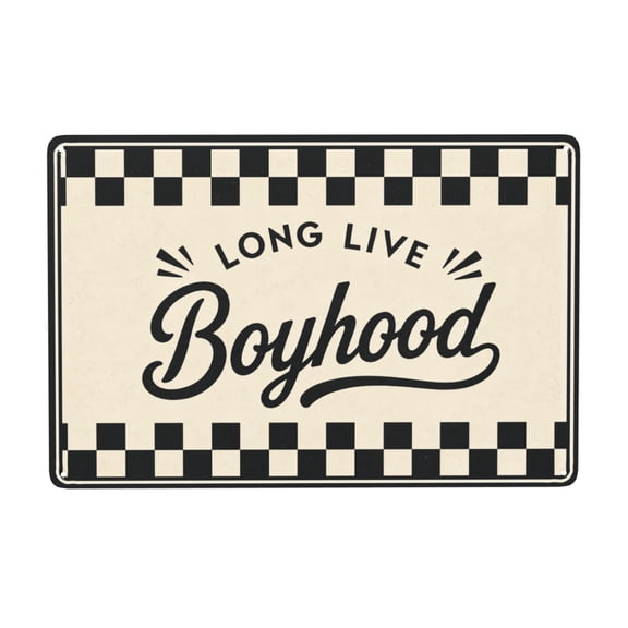 Long Live Boyhood Metal Wall Decor Sign 8x12 Inch - Vintage Style Plaque for Indoor Outdoor Use, Easy Hanging, Rustic Iron Art Perfect for Home Bar Office Decor, Weather Resistant Finish