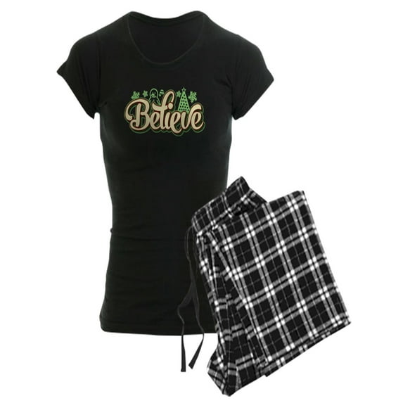 CafePress - Believe Christmas - Women's Dark Pajamas