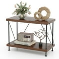 thumbnail image 1 of Gymax 2-Tier Multipurpose Display Rack Freestanding Bookshelf w/ Metal Frame Walnut, 1 of 9