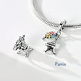 thumbnail image 2 of MULA 925 Sterling Silver DIY Charm 5A Zircon Eiffel Tower Pendant fit Bracelet for Women Jewelry, 2 of 7