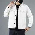 thumbnail image 5 of Abrigo vaquero caqui para hombre, chaqueta vaquera japonesa de otoño para hombre, precio económico, elegante, de una pieza, lavado G, de bajo coste en la ropa masculina más barata, 5 of 5