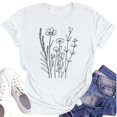 thumbnail image 2 of NAMTYQX Womens Summer Shirts Cool O-Neck Patterned Print Short Sleeve Light Relaxed Fit Cute Plus Size Women's Summer Tops White Size 2XL, 2 of 4