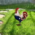 thumbnail image 6 of Djiypn Metal Patriotic Rooster Statue, Rustic Yard Signs Porch Decor 11.8" H Garden Rooster Ornaments for 4th of July Independence Day USA Home Décor, 6 of 7