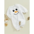 thumbnail image 3 of Suealasg Christmas Newborn Baby Boys Girls Snowman Jumpsuits Long Sleeve Round Neck Plush Romper 3 6 9 12 18 Months Infant Winter Warm Clothes, 3 of 8