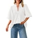 thumbnail image 1 of Blusa PRETTYGARDEN para mujer, verano 2025, manga corta, blanca, 1 of 9