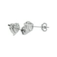 thumbnail image 4 of SuperJeweler 1 Carat Heart Shape Moissanite Stud Earrings in 14 Karat White Gold for Women, 4 of 6