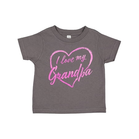 

Inktastic I Love My Grandpa in Pink Chalk Heart Boys or Girls Toddler T-Shirt