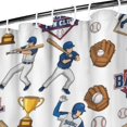 thumbnail image 3 of White Baseball Fun Club Pattern Shower Curtain 36"x72" ,Bathroom Decorative Shower Curtains Set with 12 Hooks,Modern Waterproof Washable Shower Curtain, 3 of 6