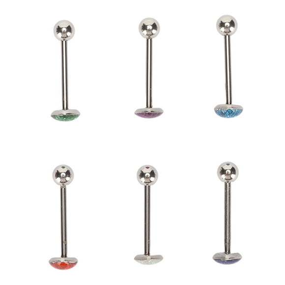 Tongue Piercing Jewelry,6PCS Heart Shaped Tongue Heart Shaped Tongue Rings Stainless Steel Tongue Rings Power Packed Performance