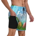 thumbnail image 3 of Picia Happy Easter pattern Mens Swim Trunks with Compression Liner Stretch Beach Shorts Quick Dry with Zipper Pockets No-Chafing Board Shorts-X-Large, 3 of 9