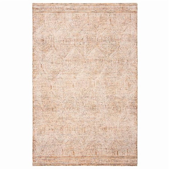 SAFAVIEH Abstract Caelestinus Geometric Wool Area Rug, Ivory/Rust, 8' x 10'