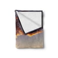 thumbnail image 2 of Coastal Soft Flannel Fleece Blanket, Lake Rotorua Dramatic Sunrise North Island New Zealand Morning Scenic Scenery, Cozy Plush for Indoor and Outdoor Use, 50" x 70", Yellow Red Black, by Ambesonne, 2 of 6
