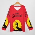 thumbnail image 3 of Simpsons Womens T Shirts V Neck Long Sleeve Tops Causal Loose Summer T-Shirts 4XL, 3 of 7