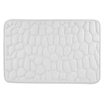 Guanhe Bath Rugs, Memory Cotton Bathroom Floor Mat Bathroom Water Absorbent Non Slip Mat Living Room Bedroom Kitchen Entrance Carpet 24x16Inch(White)