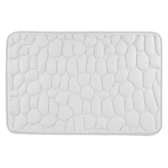 Guanhe Bath Rugs, Memory Cotton Bathroom Floor Mat Bathroom Water Absorbent Non Slip Mat Living Room Bedroom Kitchen Entrance Carpet 24x16Inch(White)