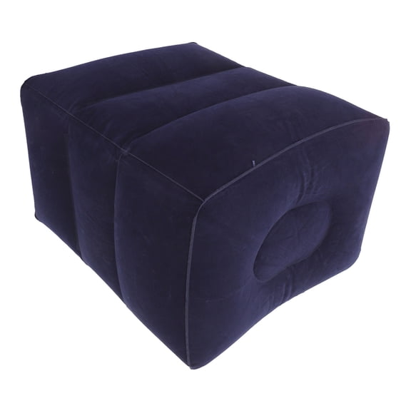 ETEREAUTY Portable Dark Blue Inflatable Footrest for Airplane Travel and Home Use
