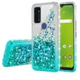 thumbnail image 2 of AT&T Radiant Max 5G Case / Fusion 5G Case / Cricket Dream 5G Case / Innovate 5G Case Liquid Glitter 360 Degree Protection Phone Case Cover w/Screen Protector - Teal/Clear, 2 of 5