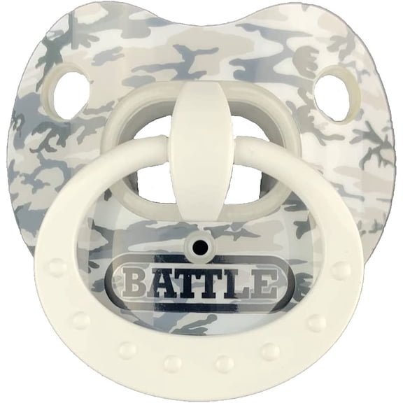 Battle Sports Binky Oxygen Chrome Lip Protector Mouthguard - White Camouflage