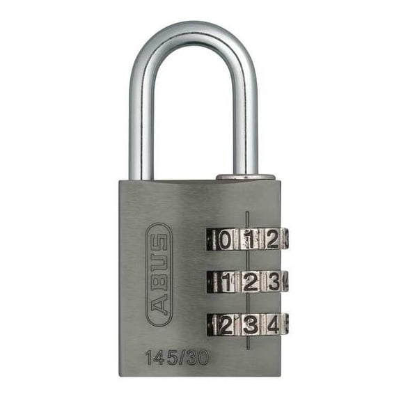 Abus Combination Padlock, Side, Black/Silver 145/30 Black