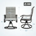 thumbnail image 6 of ELPOSUN Patio Swivel Chairs Set of 2, Outdoor Dining Chairs High Back Padded All Weather Breathable Textilene Outdoor Swivel Chairs with Metal Rocking Frame for Lawn Garden Backyard Deck, Light Gray, 6 of 6