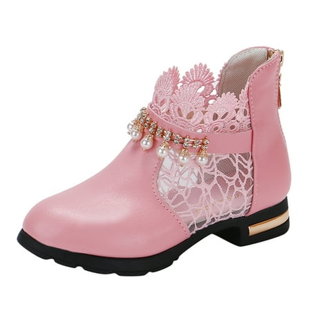 

Girls Mesh Lace Shoes Fashion Mesh Lace Ankle Boots Non-Slip Breathable Boots