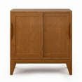 thumbnail image 2 of Harper 30 inch Wide Solid Hardwood Mid-Century Modern Low Storage Cabinet in Teak Brown, 2 of 8